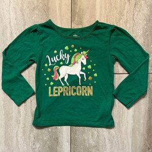Green 'Lucky Lepricorn' Long-Sleeve Kids Top